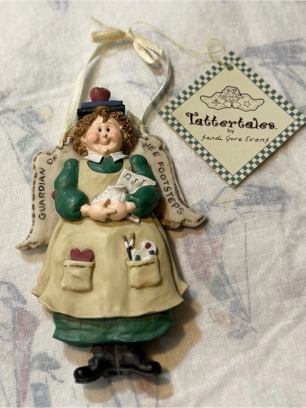 VINTAGE Midwest Tattertales Sandi Gore Evans TEACHER ANGEL Ornament NWT